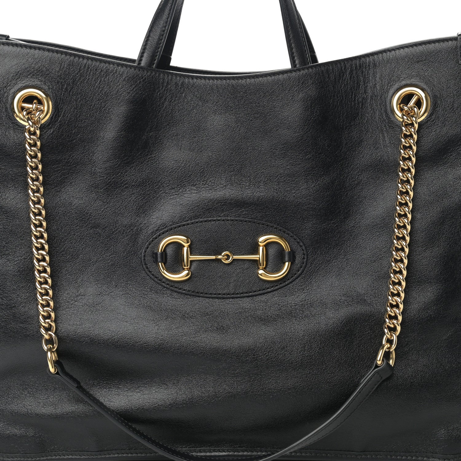 Gucci Calfskin Large Horsebit 1955 Tote Bag Black 8 of 13