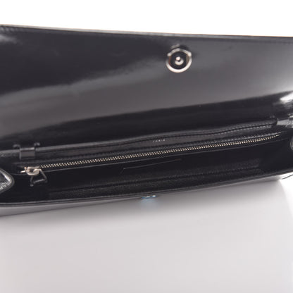 Saint Laurent Glossed Calfskin Crystal Fetiche Clutch Nero Black 5 of 7