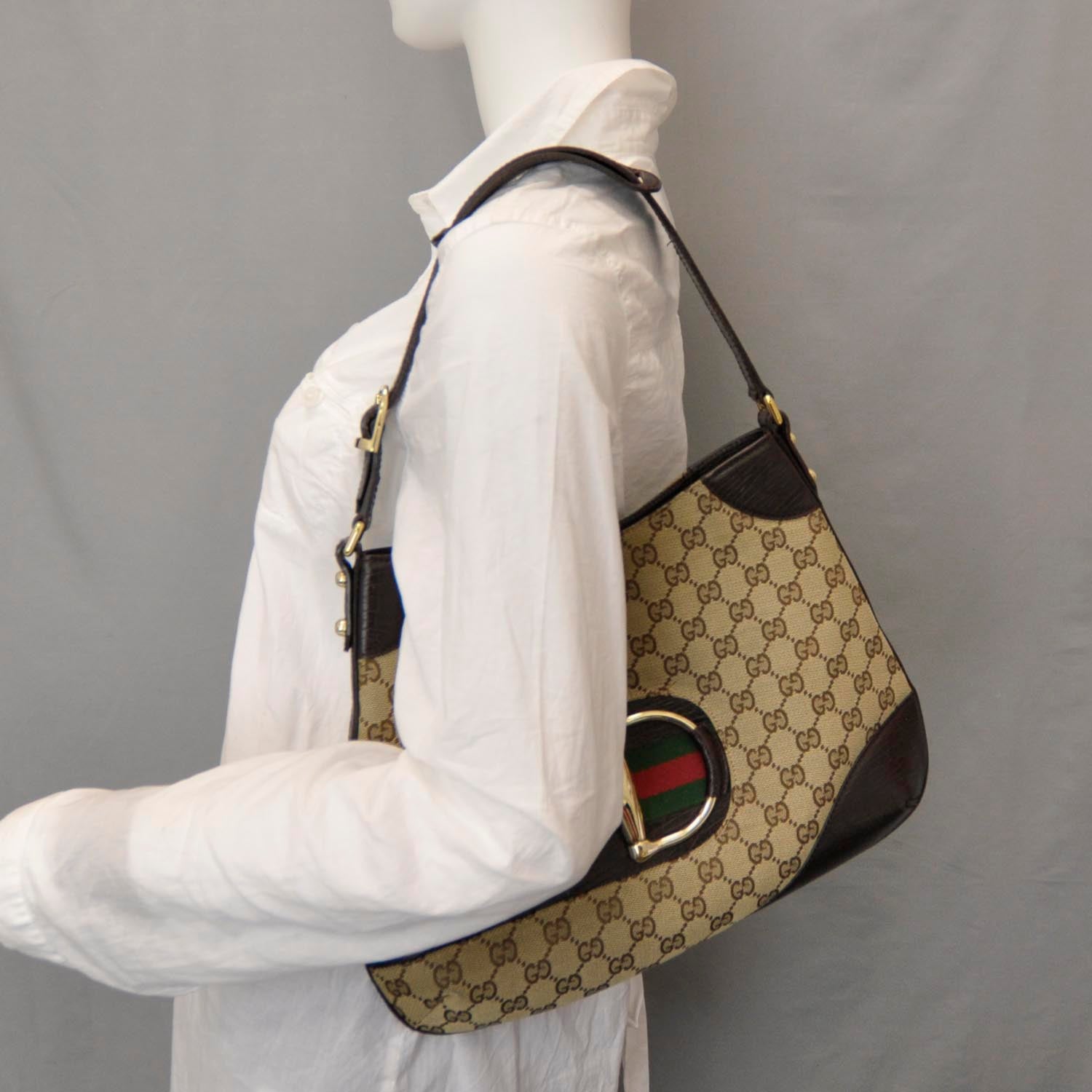 Gucci Monogram Hasler Shoulder Bag Ebony 2 of 7