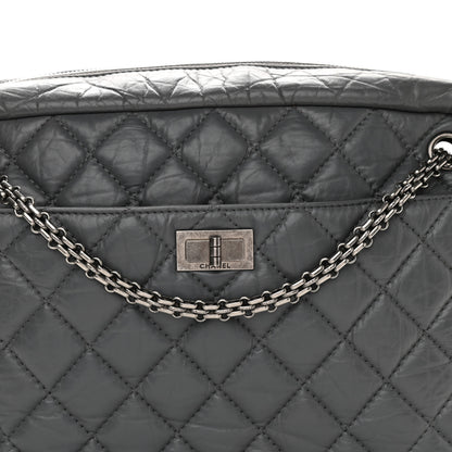 Chanel Aged Calfskin Quilted Large Reissue Camera Case Grey 8 of 15