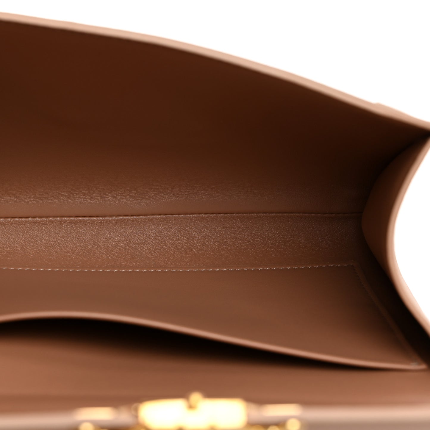 Shiny Calfskin Triomphe Chain Bag Desert Rose