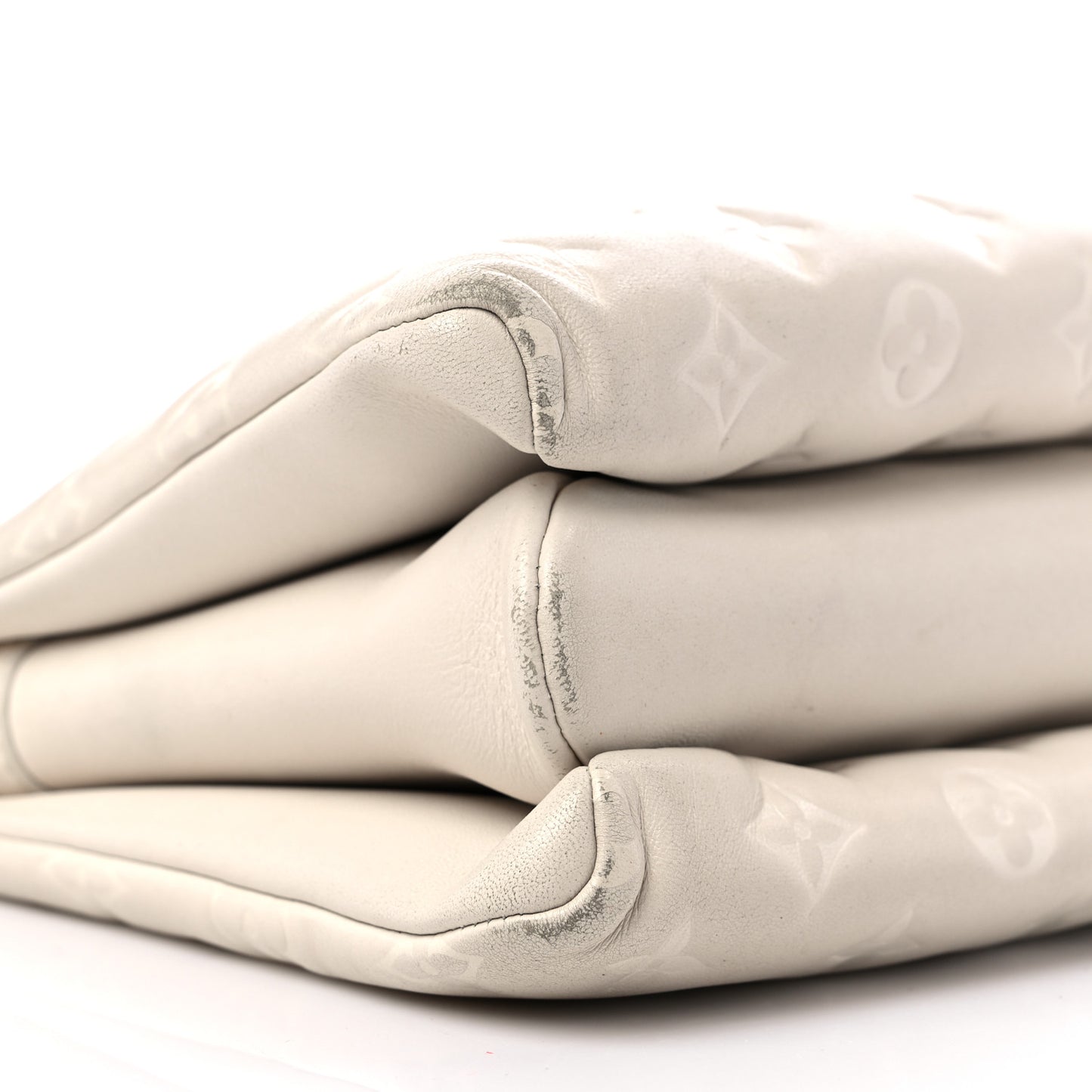 Lambskin Embossed Monogram Coussin PM Beige Cream