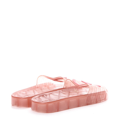 Chanel PVC Transparent CC Flat Slide Sandals 38 Pink 4 of 8