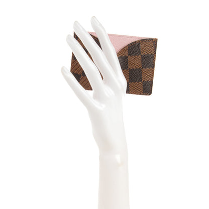 Louis Vuitton Damier Ebene Caissa Card Holder Rose Ballerine 2 of 7
