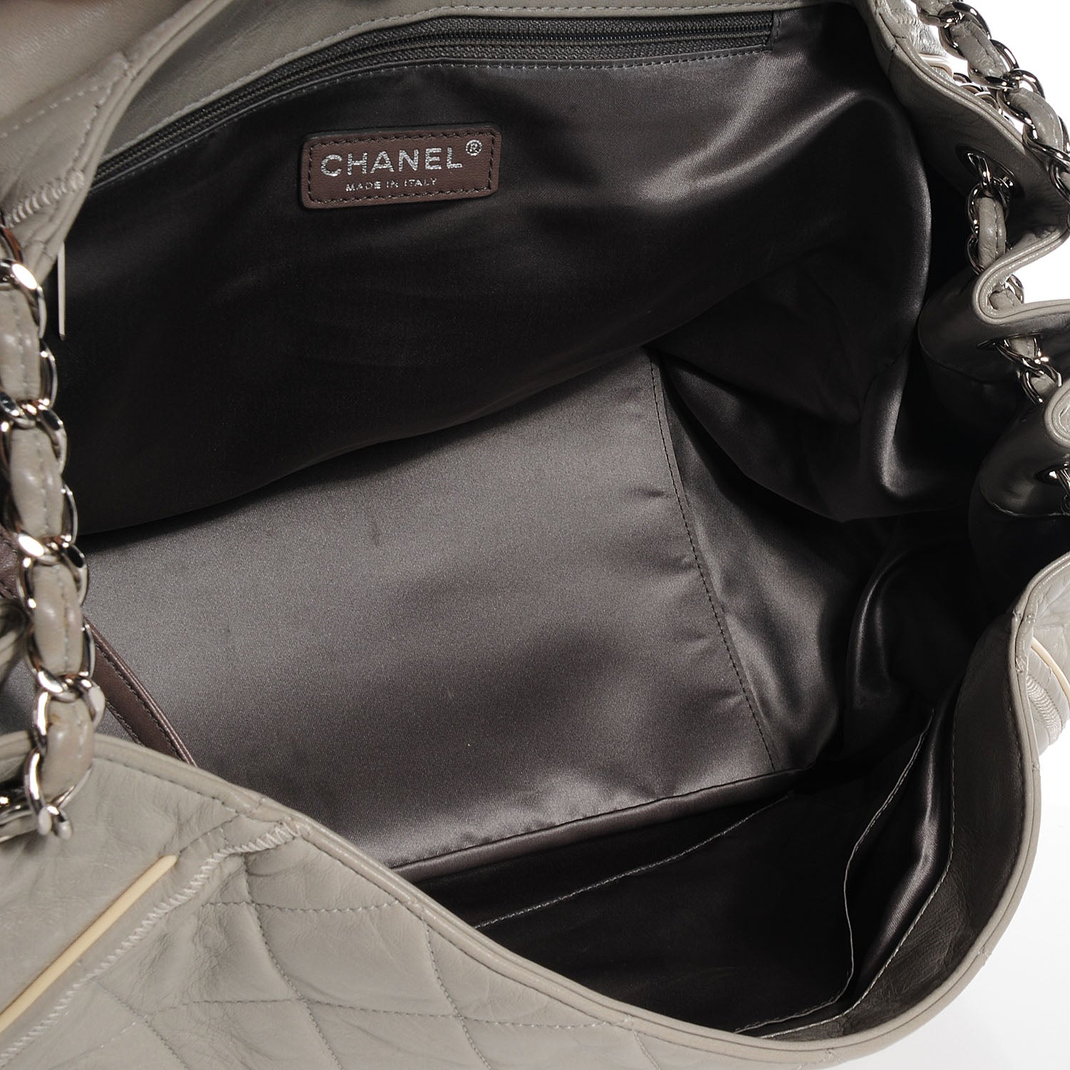 Chanel Lambskin Large East West Accordion Flap Light Grey 5 of 7