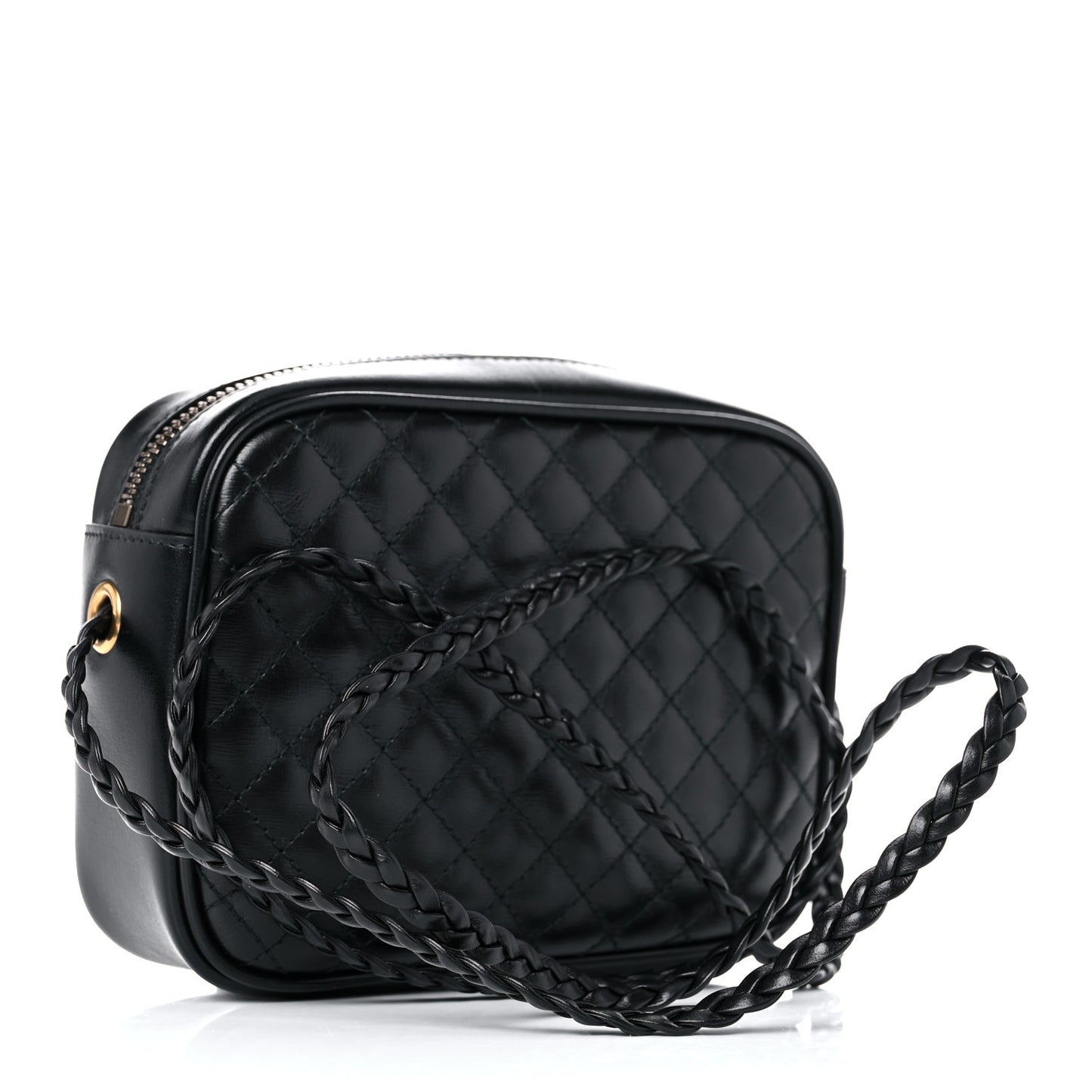 Calfskin Trapuntata Web Mini GG Shoulder Bag Black