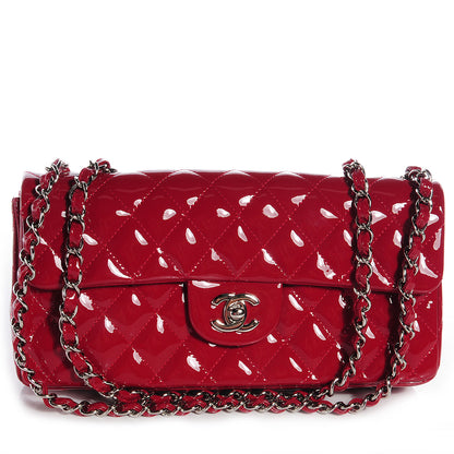 Chanel Patent Quilted East West Flap Red 1 of 9