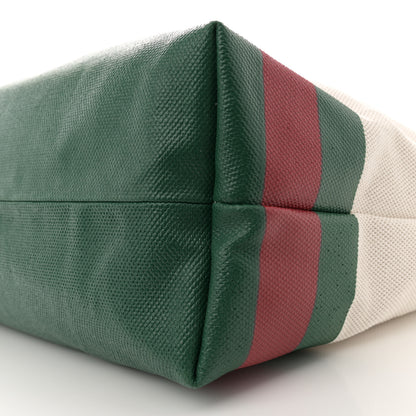 Gucci Canvas Logo Embossed Ophidia Tote Beige 10 of 10