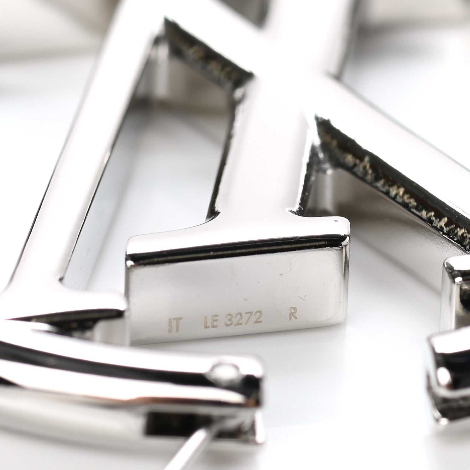 Louis Vuitton Palladium Louise Hoop Earrings Silver 4 of 5