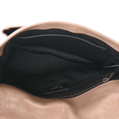 Saint Laurent Crinkled Calfskin Matelasse Monogram Medium Niki Chain Satchel Dusty Grey 5 of 11