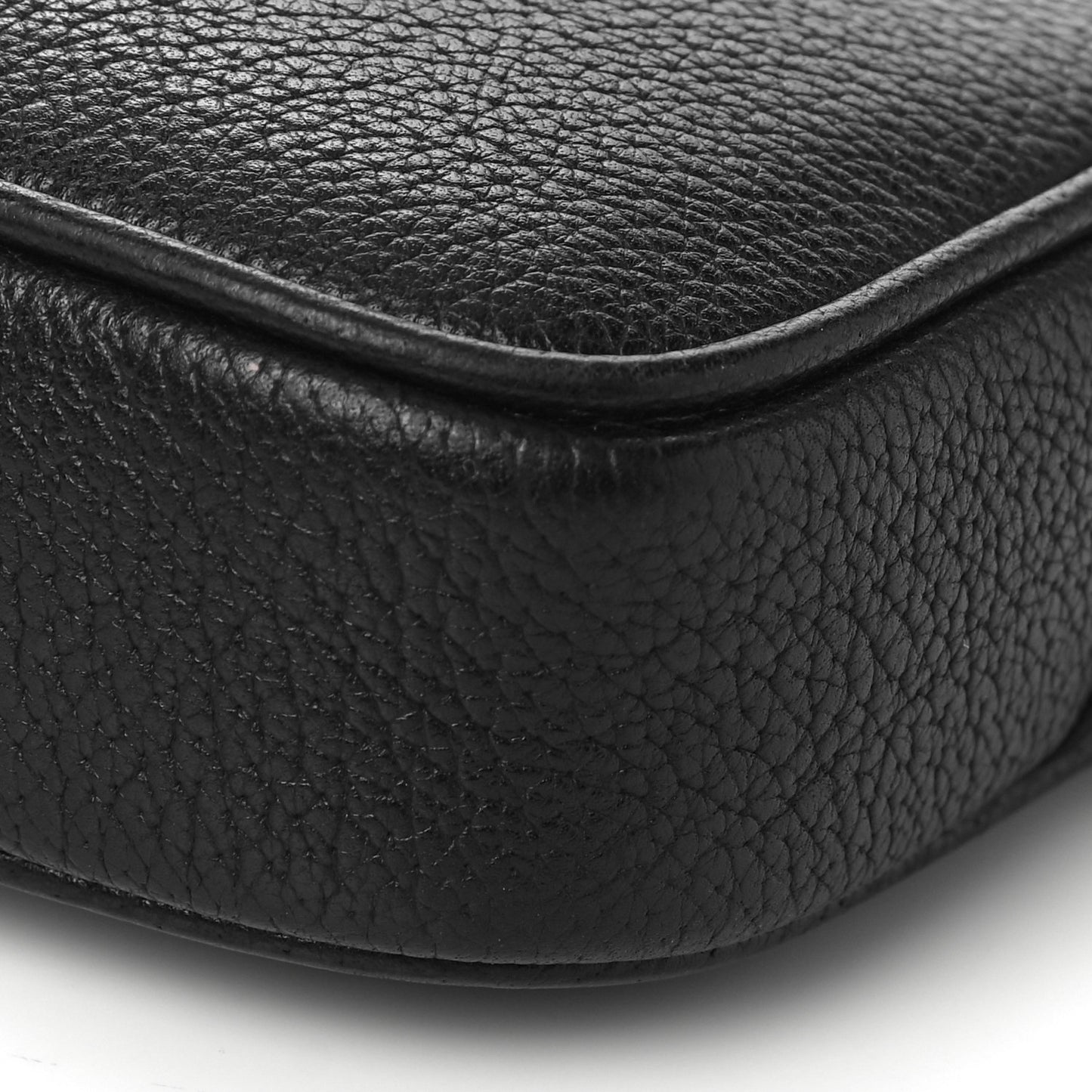 Grained Calfskin Medusa Wristlet Pouch Black