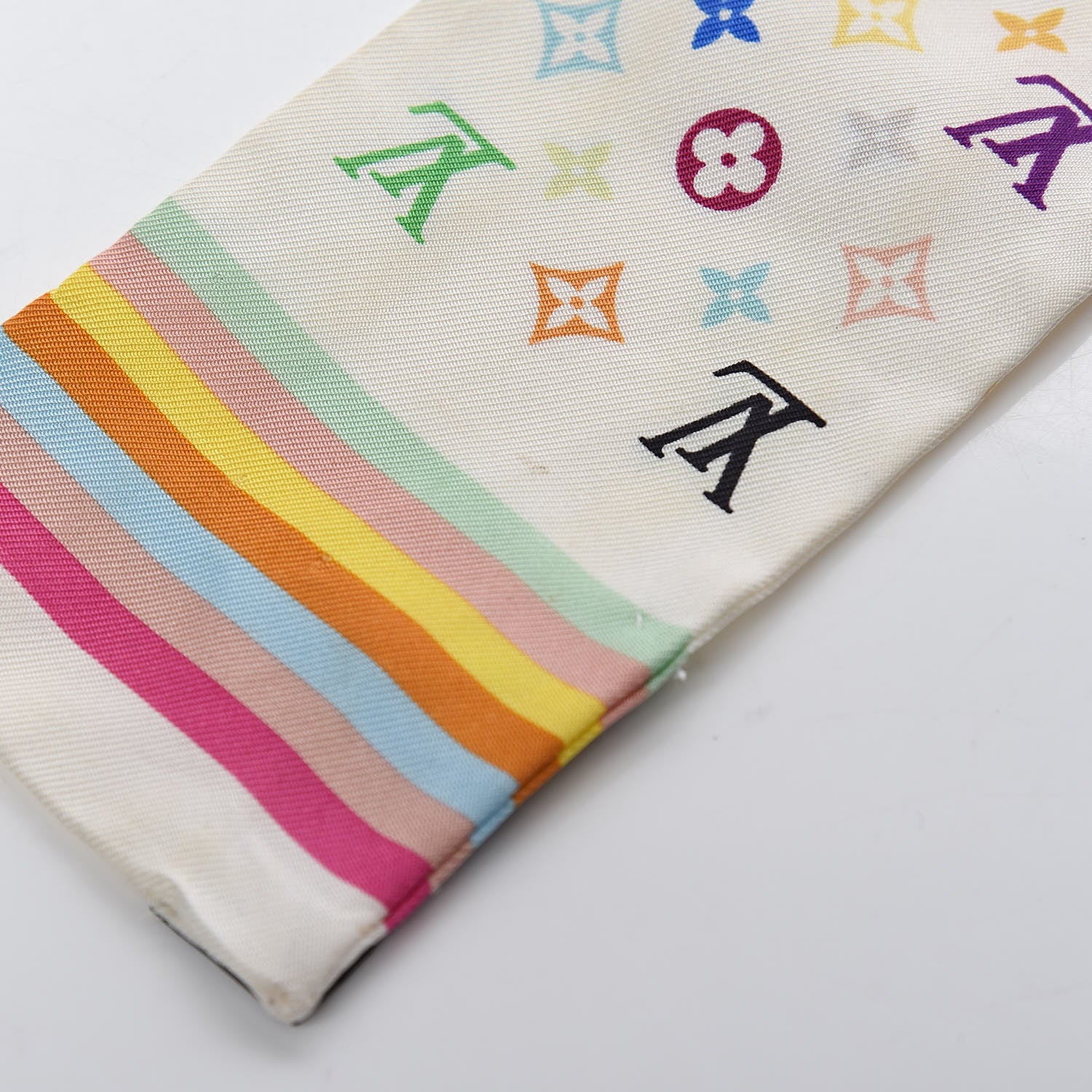 Louis Vuitton Silk Monogram Multicolor Bandeau White 5 of 5