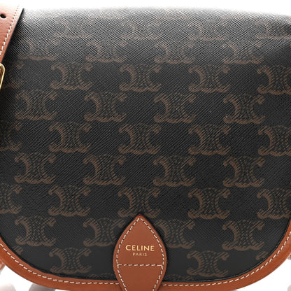 Celine Triomphe Canvas Medium Folco Bag Tan 7 of 10