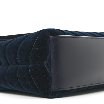 Saint Laurent Velvet Y Quilted Monogram Small Loulou Chain Satchel Medium Blue 9 of 15