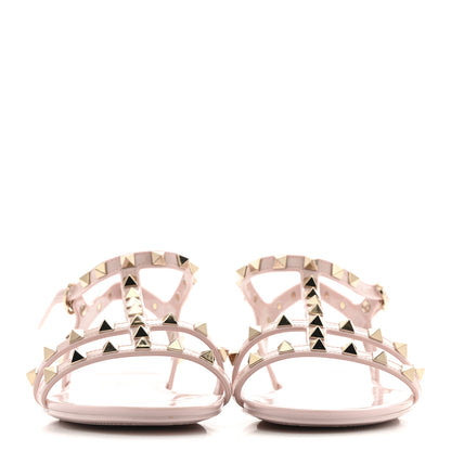 Valentino Garavani PVC Jelly Rockstud Caged Sandals 39 Water Rose 3 of 9