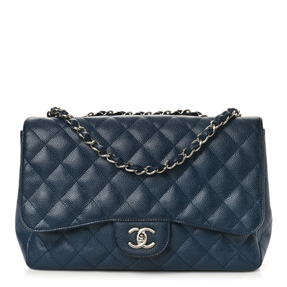 Chanel Caviar Quilted Jumbo Single Flap Navy 1 of 9