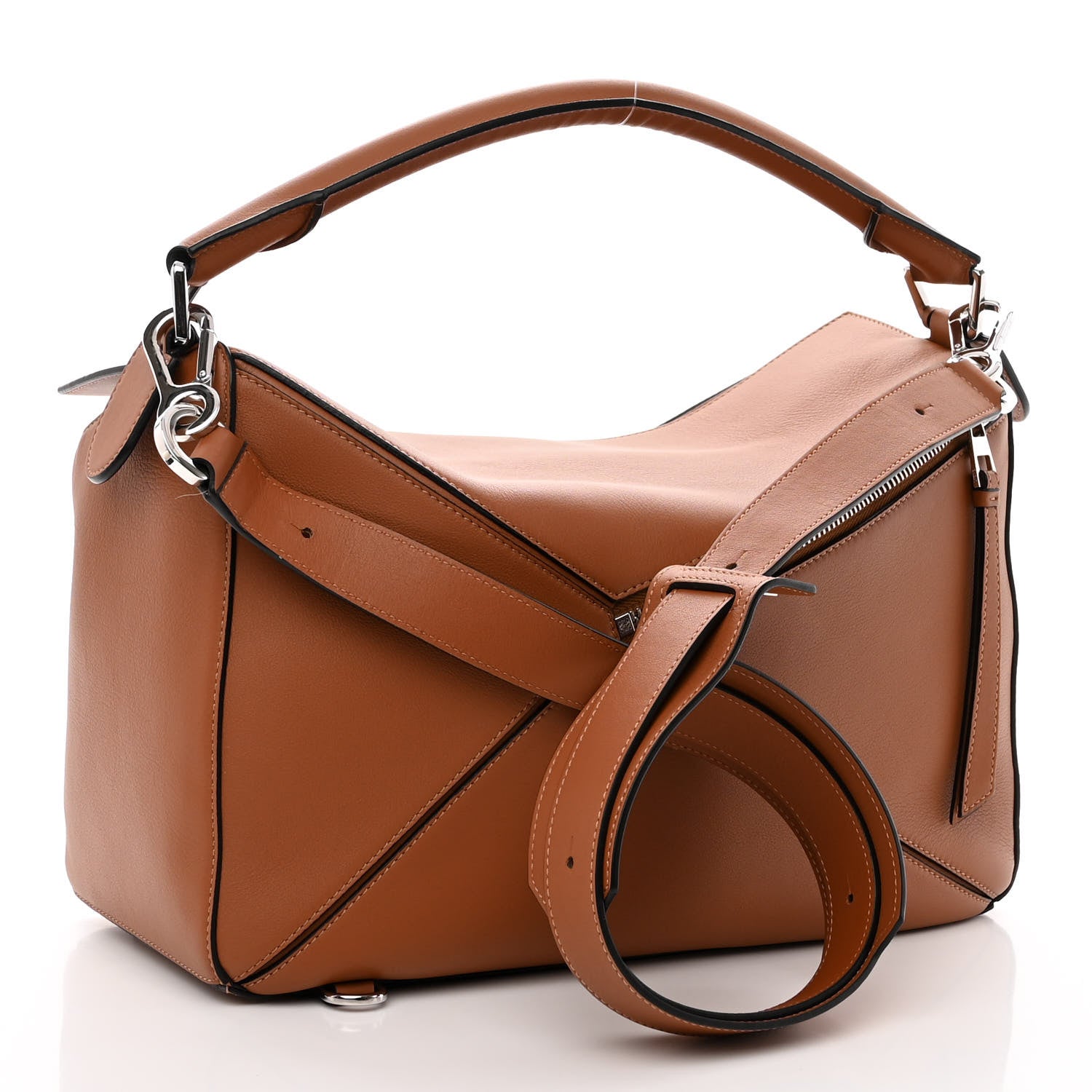 Loewe Calfskin Large Puzzle Bag Tan 3 of 9