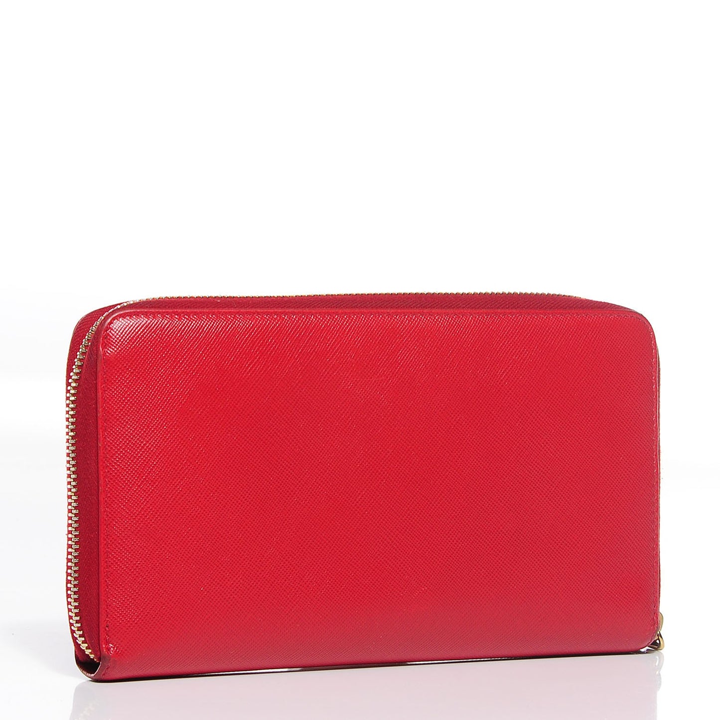 Saffiano Metal Zip Around Wallet Fuoco