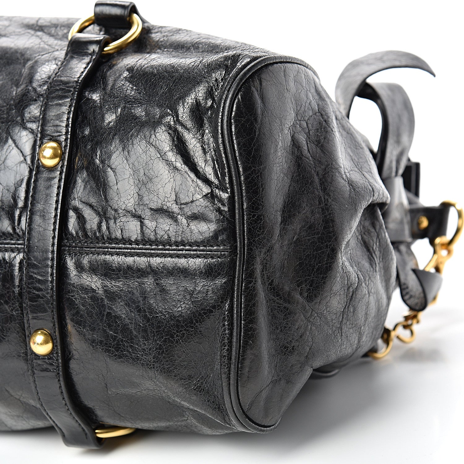 Miu Miu Vitello Lux Bow Tote Black 9 of 9