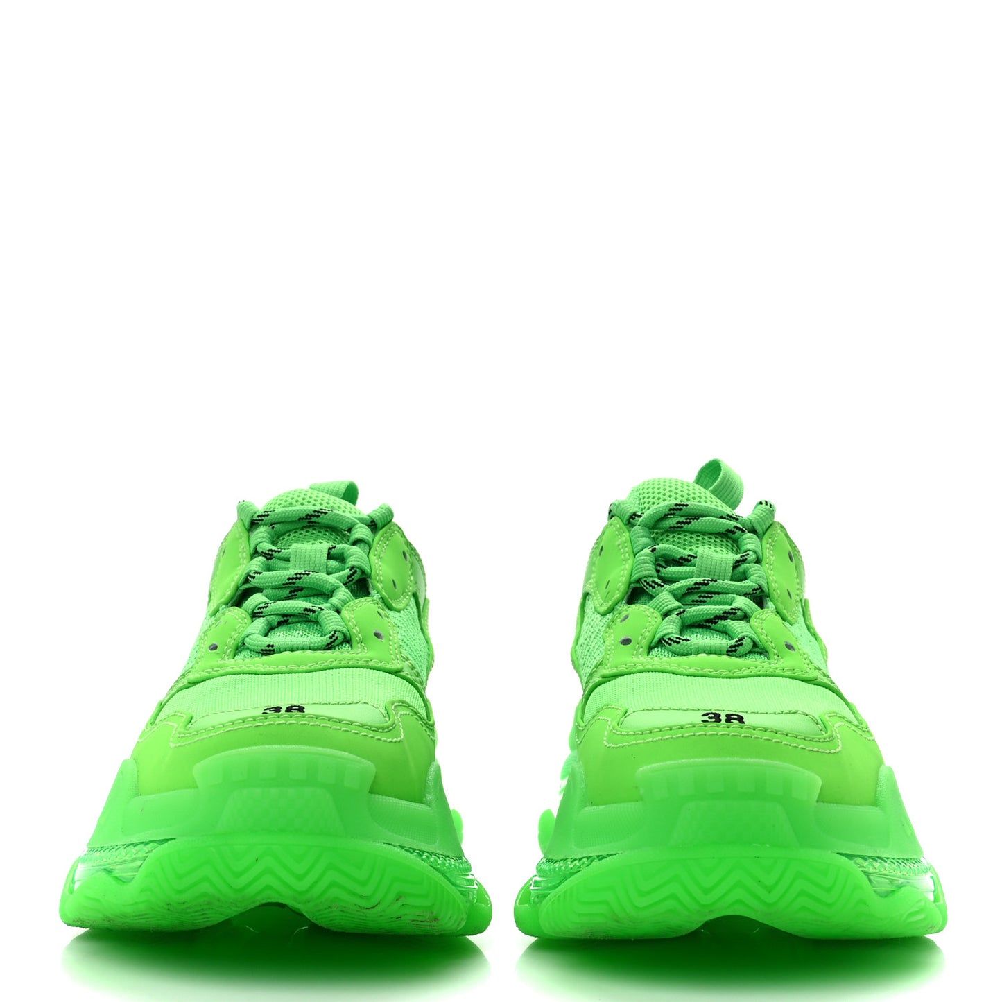 Fabric Mesh Clear Sole Womens Triple S Sneakers 38 Fluo Green