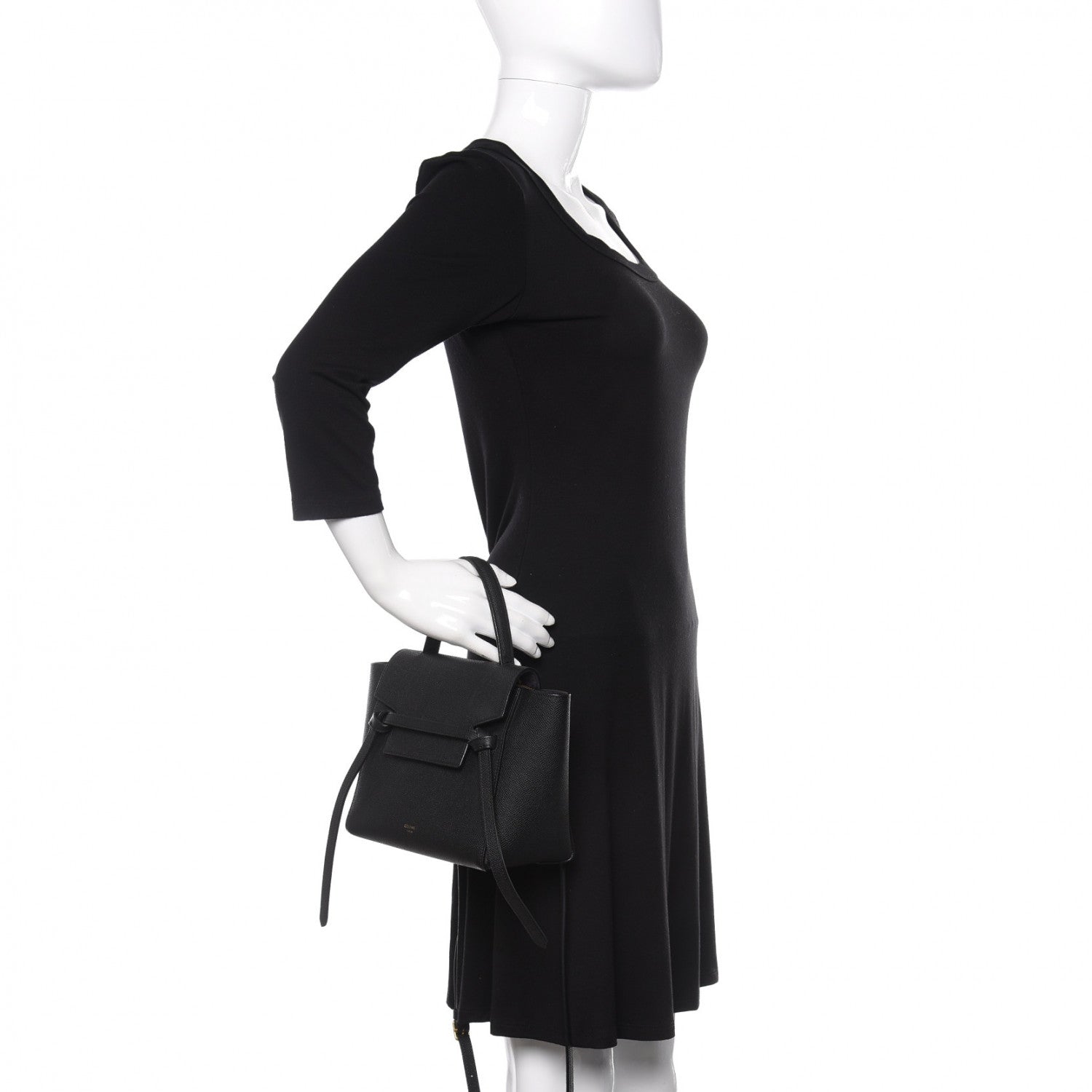 Celine Grained Calfskin Nano Belt Bag Black 2 of 9