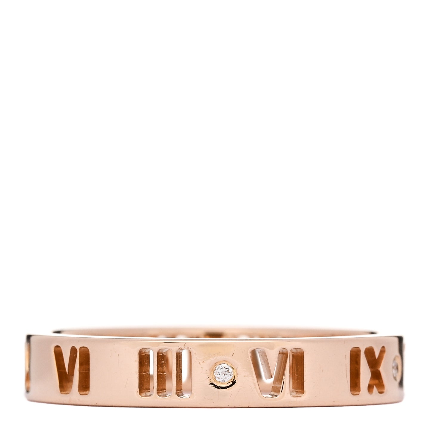 18K Rose Gold Diamond Atlas Pierced Ring 55 7.25