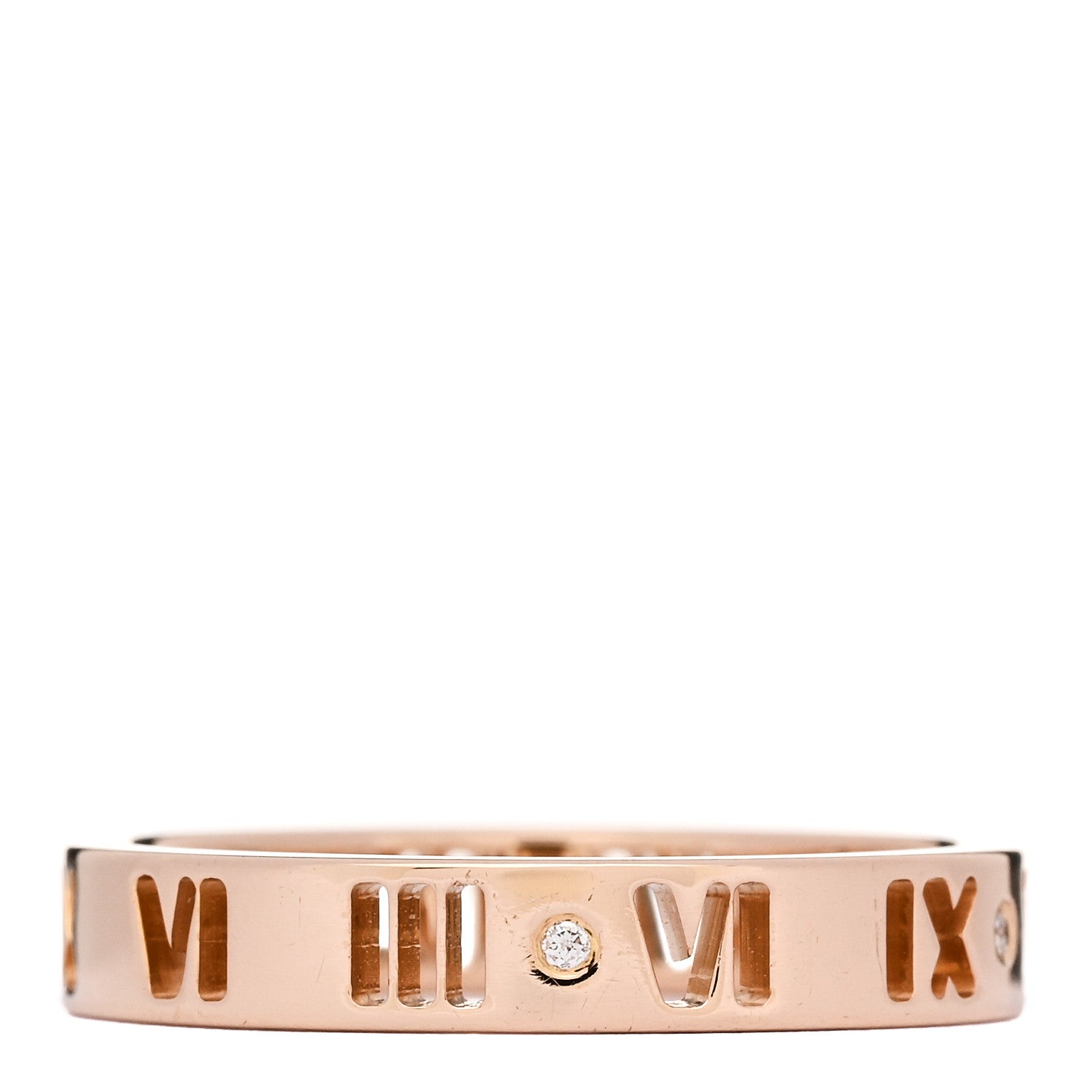 Tiffany 18K Rose Gold Diamond Atlas Pierced Ring 55 7.25 3 of 5