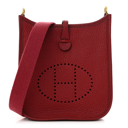 Hermes Taurillon Clemence Evelyne TPM Rouge Grenat 1 of 11