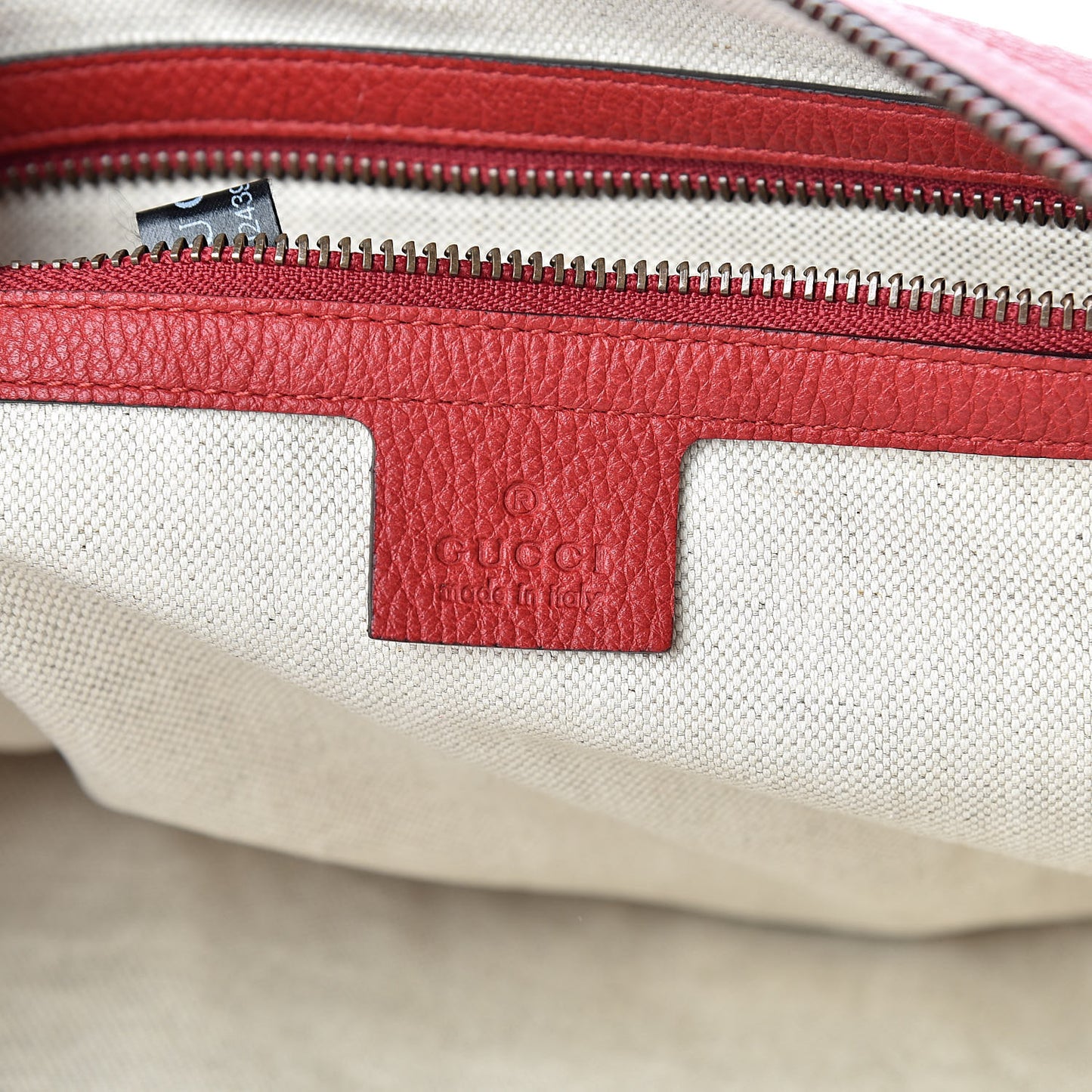 Grained Calfskin Logo Half Moon Hobo Red