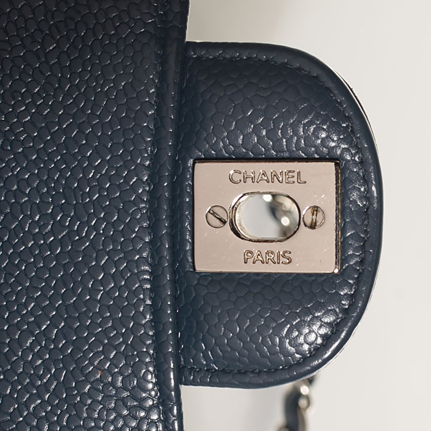 Caviar Quilted East West Flap Blue