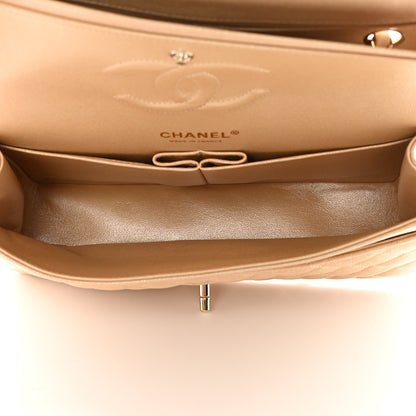 Chanel Iridescent Caviar Quilted Medium Double Flap Beige 5 of 11