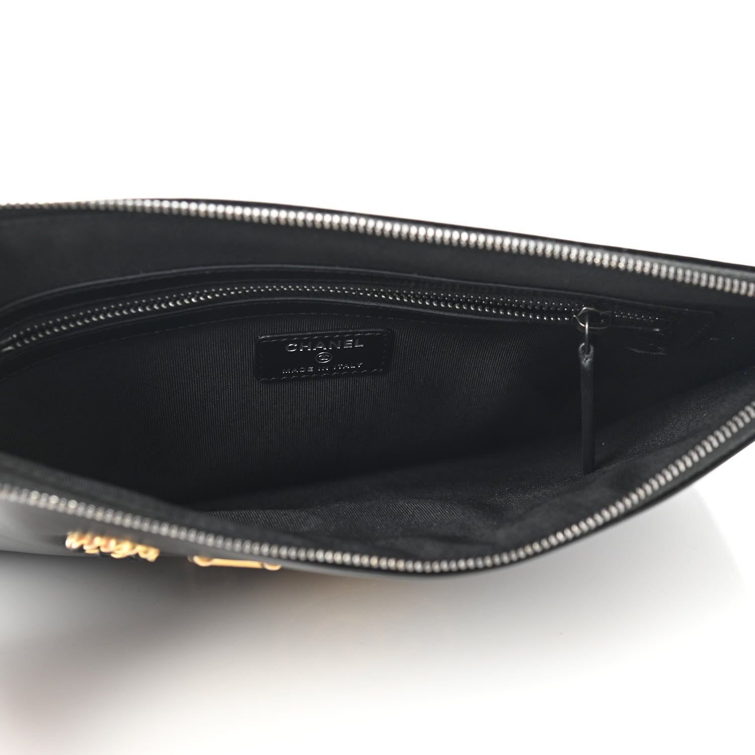 Chanel Aged Calfskin Medium Charms Deauville Pouch Black 5 of 9