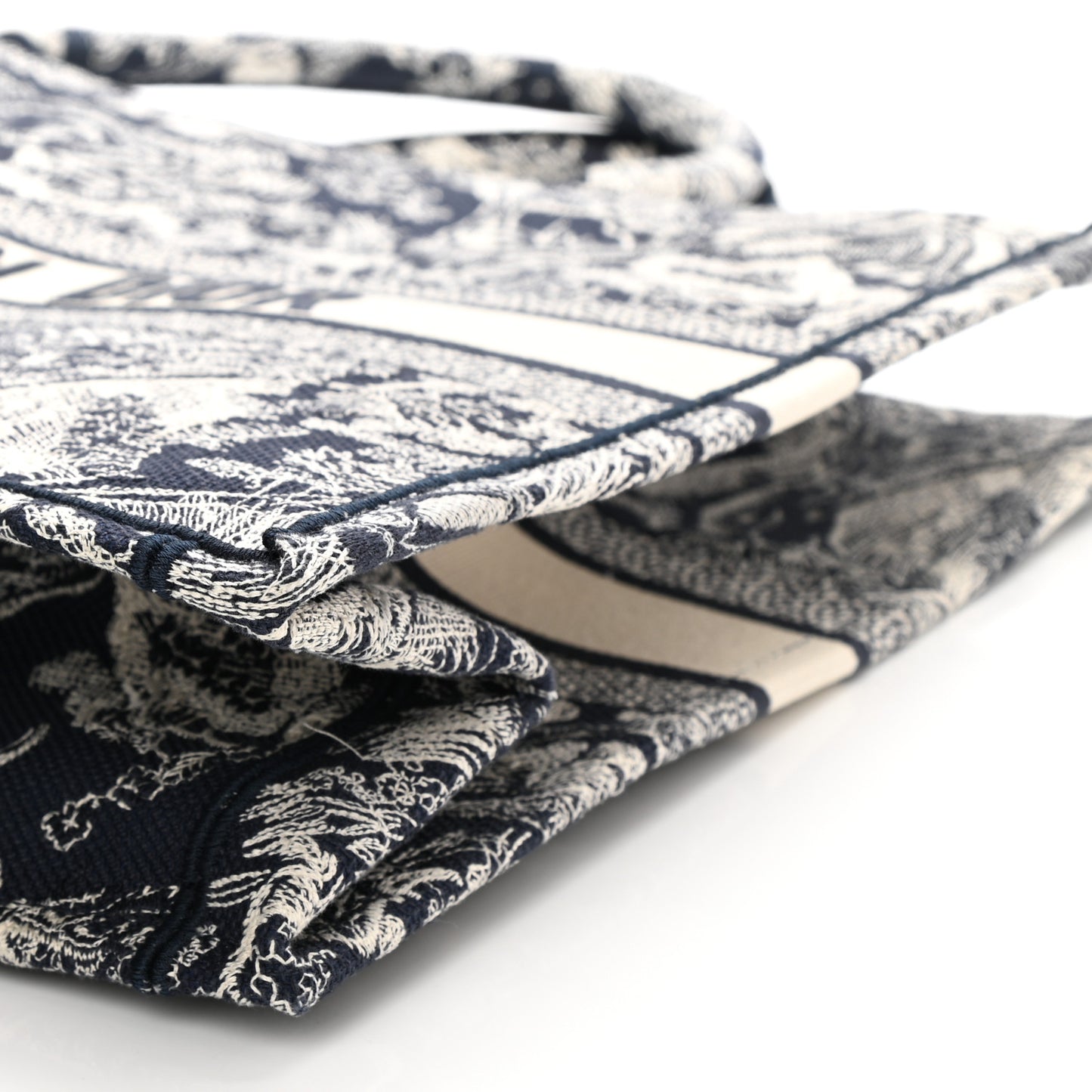 Canvas Embroidered Large Dioriviera Toile De Jouy Reverse Book Tote Blue