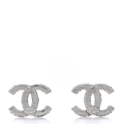 Chanel Crystal Large CC Earrings Silver 4 of 5