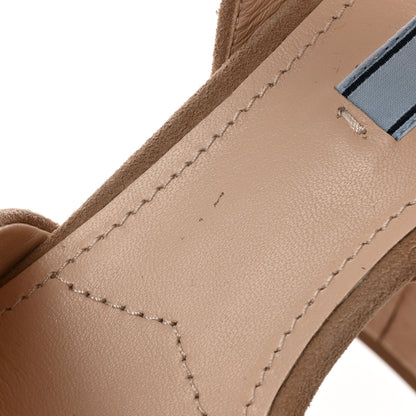 Prada Suede Crisscross Platform 30/105mm Sandals 36.5 Taupe 9 of 12