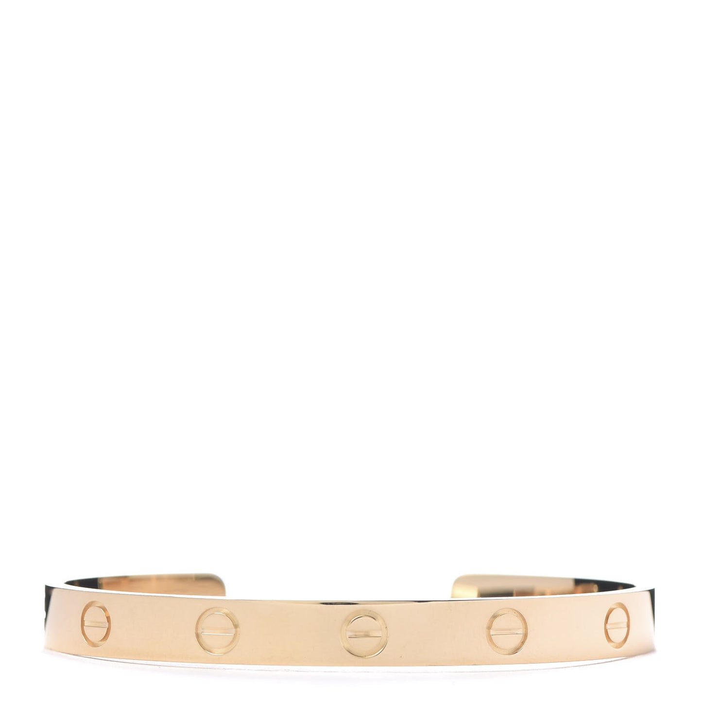 18K Yellow Gold LOVE Cuff Bracelet 17