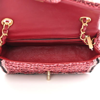 Chanel Tweed Braid Mini Flap Dark Pink 5 of 12
