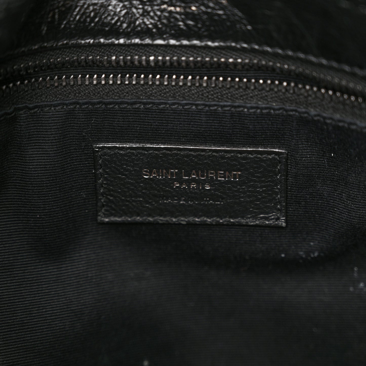 Crinkled Calfskin Matelasse Monogram Medium Niki Chain Satchel Black