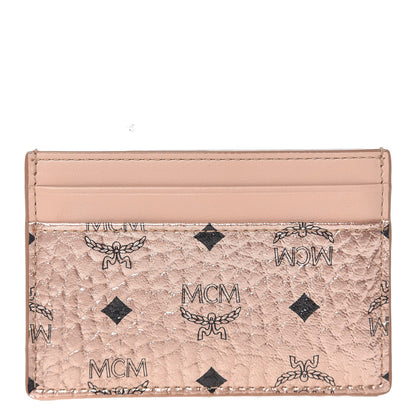 MCM Metallic Visetos Mini Card Case Champagne Gold 1 of 7
