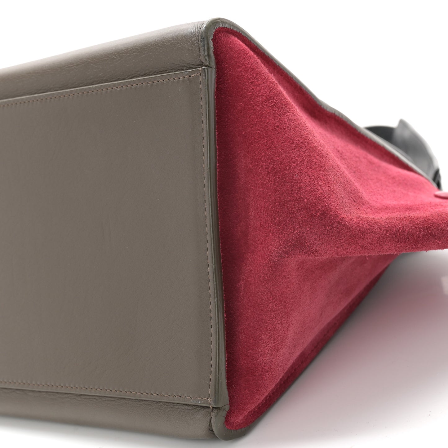 Smooth Calfskin Suede Small Tri-Color Trapeze Pink