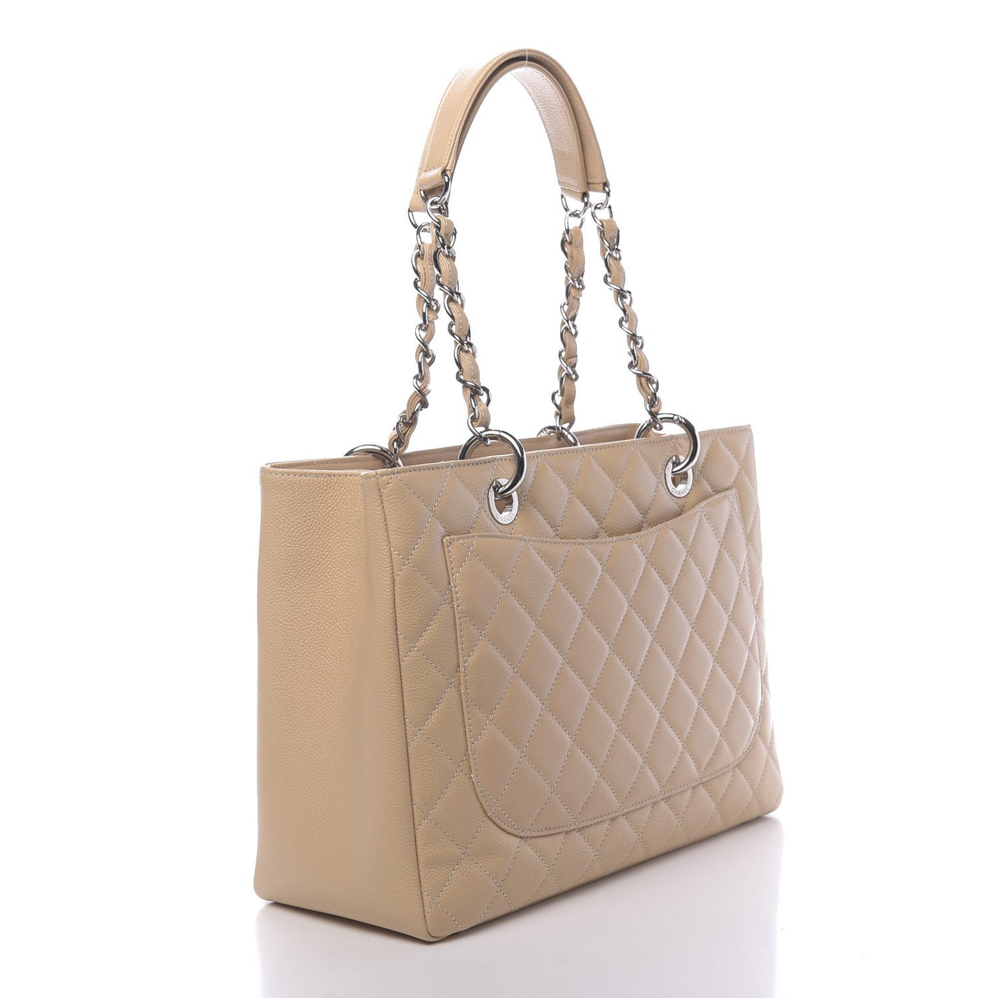 Caviar Quilted Grand Shopping Tote GST Beige Clair