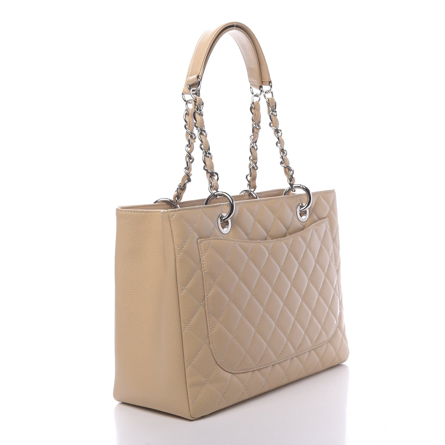 Chanel Caviar Quilted Grand Shopping Tote GST Beige Clair 3 of 12