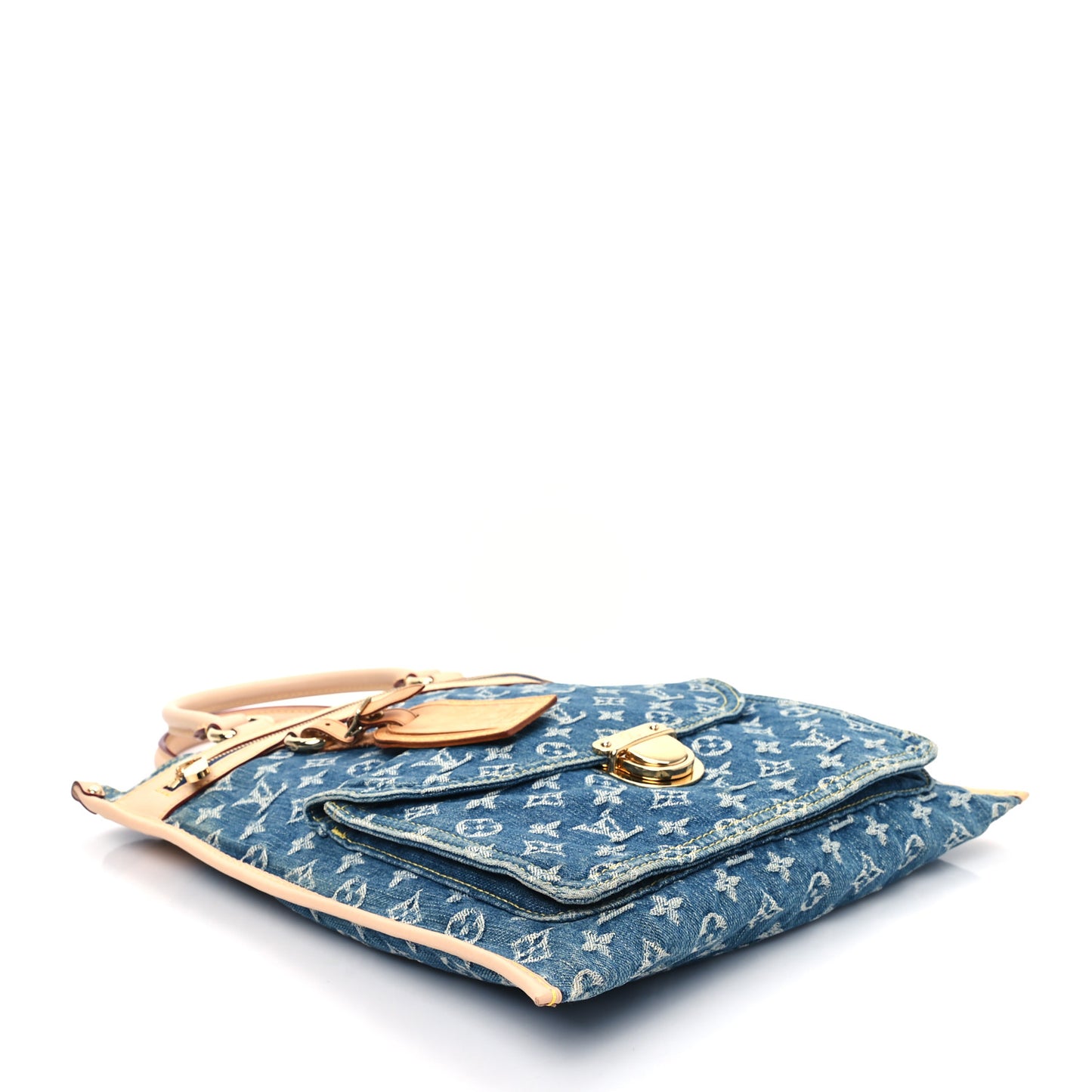Monogram Denim Sac Plat Blue