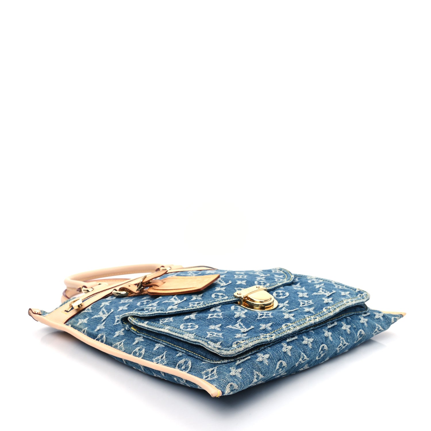 Louis Vuitton Monogram Denim Sac Plat Blue 4 of 13