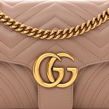 Gucci Calfskin Matelasse Small GG Marmont Shoulder Bag Porcelain Rose 8 of 10