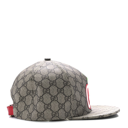 Gucci GG Supreme Monogram Apple Print Baseball Hat M Beige Red 4 of 9