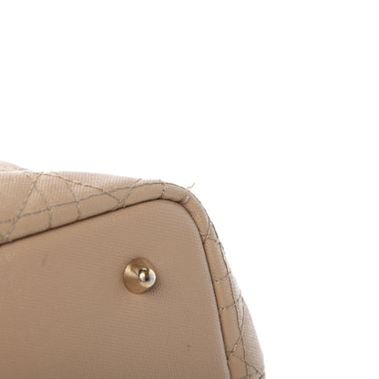 Christian Dior Coated Canvas Cannage Medium Panarea Tote Beige 11 of 20