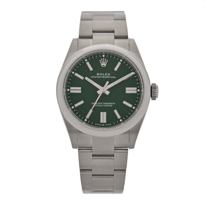 Rolex Stainless Steel 41mm Oyster Perpetual Watch Green 134300 1 of 5