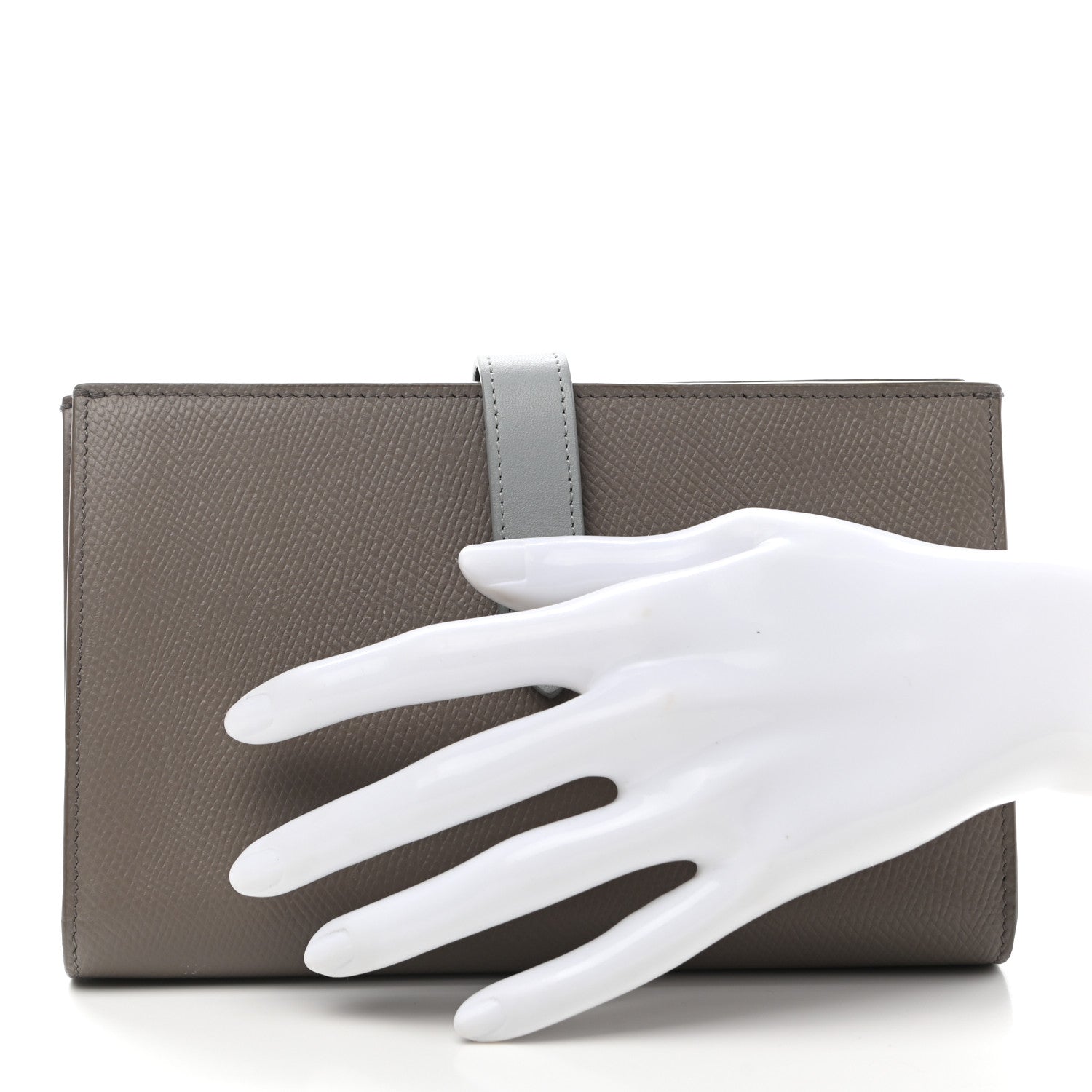 Celine Grained Calfskin Large Multifunction Strap Wallet Pebble Mineral 2 of 10