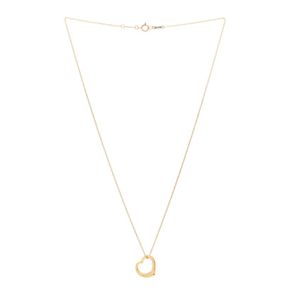 Tiffany 18K Yellow Gold 16mm Elsa Peretti Open Heart Pendant Necklace 2 of 4